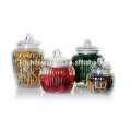 Apple shape glass container with glass lid for storage